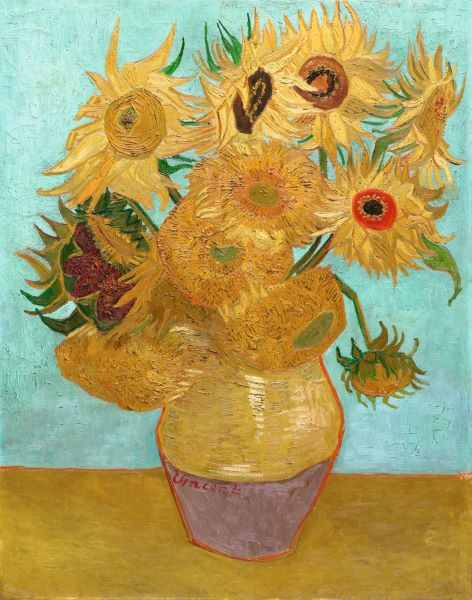 Vase with Twelve Sunflowers